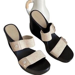 Calvin‎ Klein Yanz Wedge Shoes Tan and Brown Size 8.5